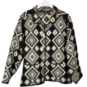 Jane Ashley Woman Cotton Aztec Concho Jacket - 3X